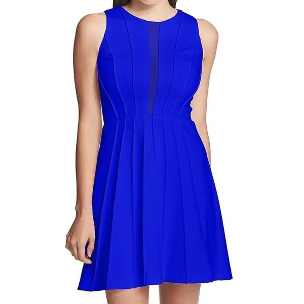 Guess Women's Mesh-Detail Fit & Flare Dress